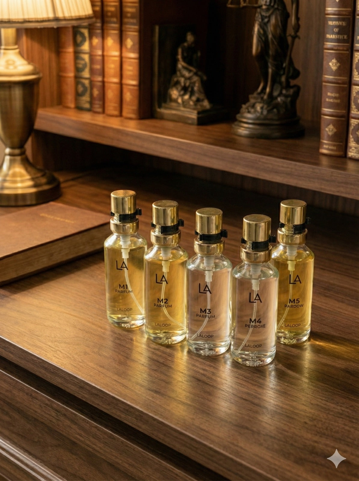 Kit 03 – Ferrari Black (M5) + 212 Vip Black (M4) + Sauvage (M3) + Bleu de Chanel (M2) + Aventus (M1) (Perfume Masculino Contratipo)